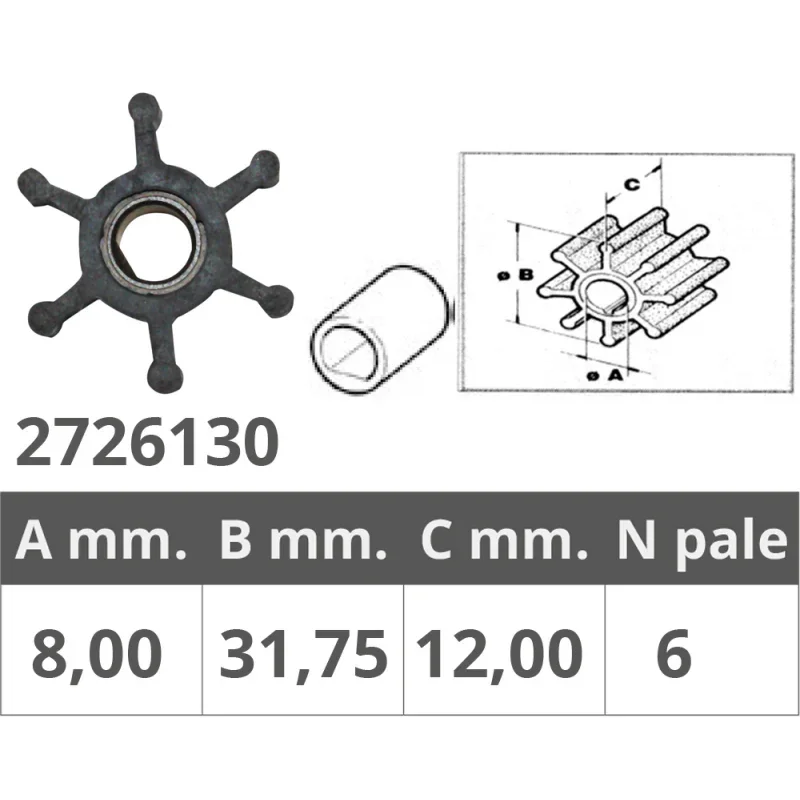 Impeller for Jabsco / JMP / Yanmar Prix Promo