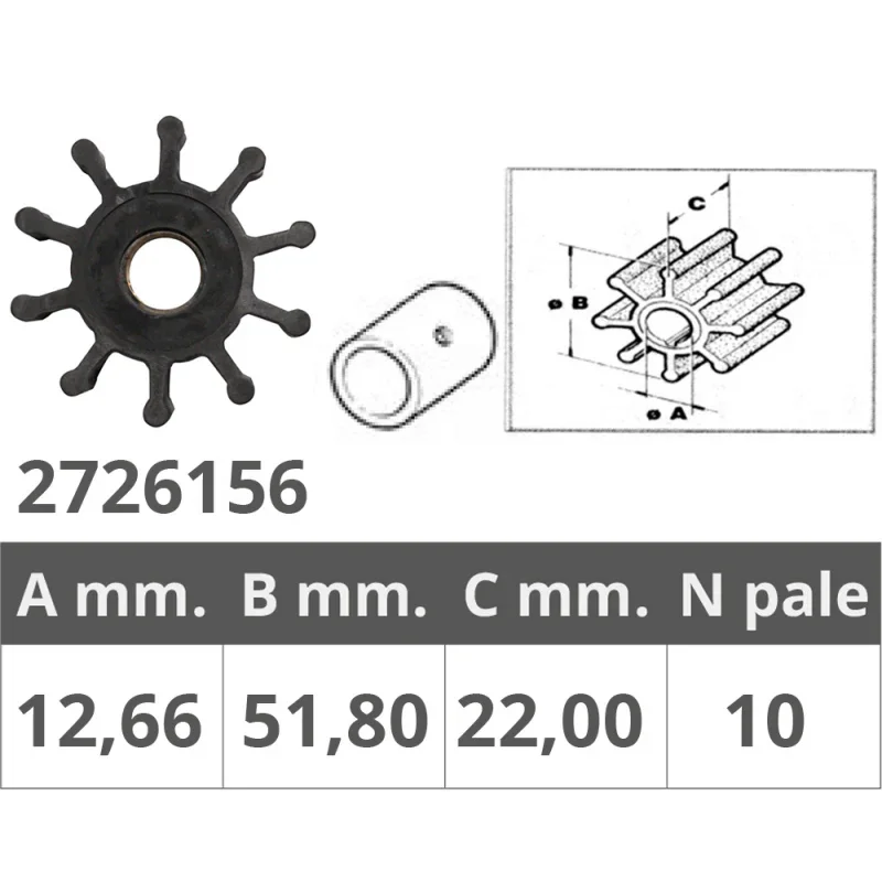 Prix Cassé Impeller for Jabsco / JMP / Perkins
