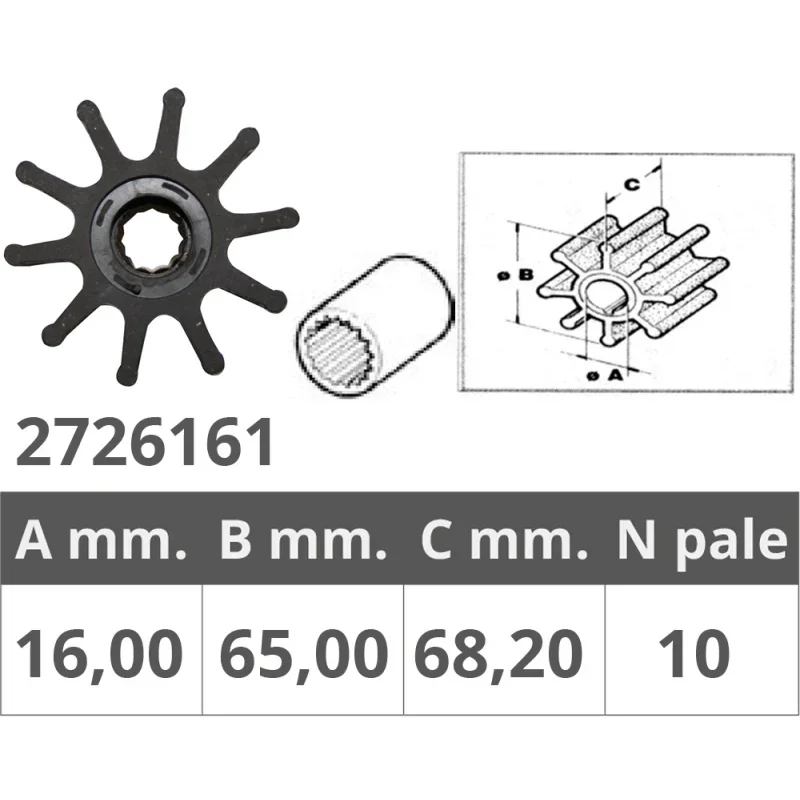 Pas Cher Impeller for Jabsco / JMP / Johnson Pump / Yanmar / Mercruiser