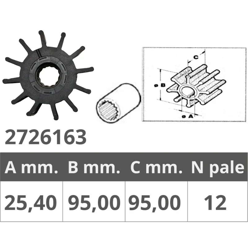 Jusqu'à Épuisement Des Stocks Impeller for Jabsco / JMP / Volvo