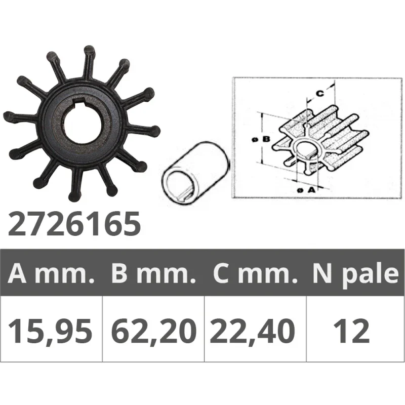 Impeller for JMP / Kohler / Sherwood / Westerbeke / Yanmar Satisfait Ou Remboursé