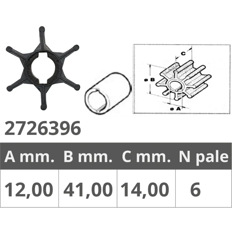 Prix Réduit Impeller for Johnson / Evinrude / OMC / Mariner / Mercury / Tohatsu