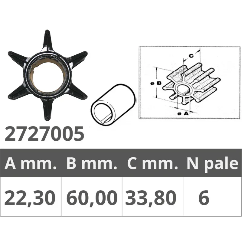Impeller for Chrysler/Force / Mariner / Mercruiser / Mercury Acheter Direct