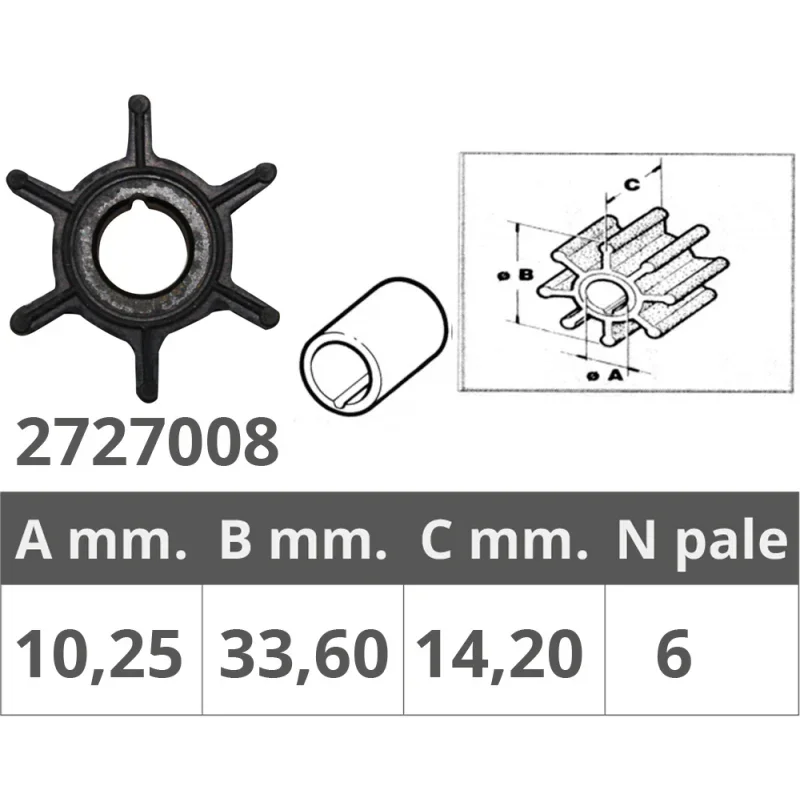 Certifié Impeller for Mariner / Mercury / Tohatsu
