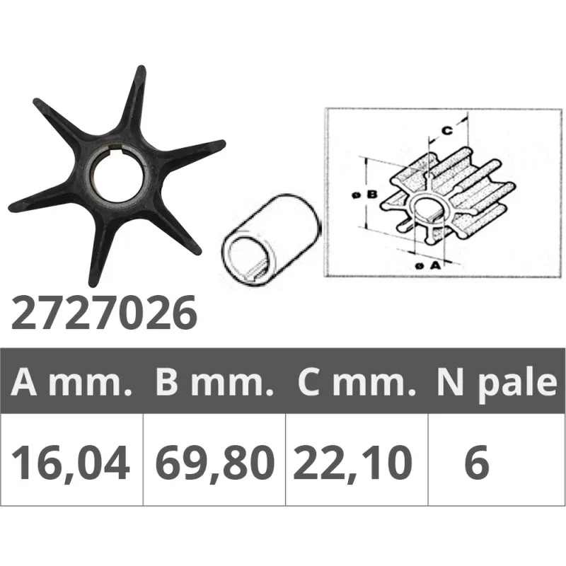 Acheter En Ligne Impeller for Johnson / Evinrude / OMC / Yamaha