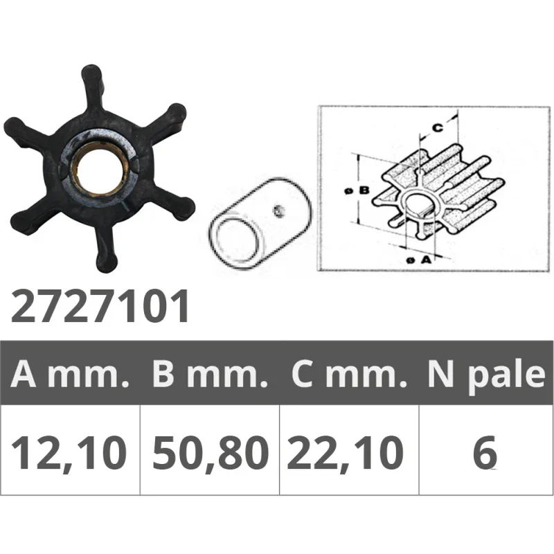 Paiement Sécurisé Impeller for Jabsco / VM / Mercruiser / Daewoo / JMP / DJ Pump