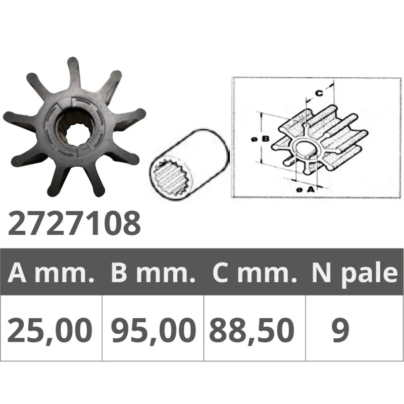 Bon Plan Impeller for Jabsco / JMP / Johnson Pump