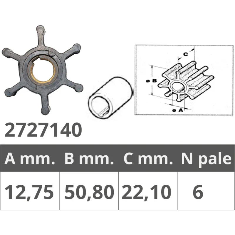 Impeller for Jabsco / JMP / Johnson Pump / Kohler / Yanmar Promotion Saisonnière
