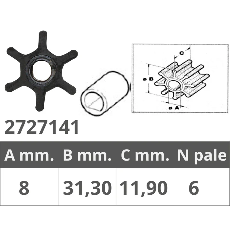 Achat Immédiat Impeller for Jabsco / Yanmar
